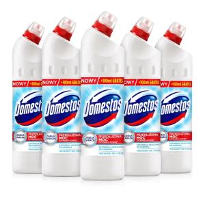 Domestos Biel i Połysk 5x750 ml – Zestaw Płynów do Czyszczenia Toalet