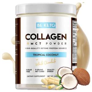 Be KETO KOLAGEN Do Picia z OLEJ MCT KOKOS BIAŁA 300g w Proszku Ekologiczny