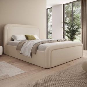 Łóżko tapicerowane z pojemnikiem SFG0154 | 180x200 | Boucle | Beż #3 | OUTLET