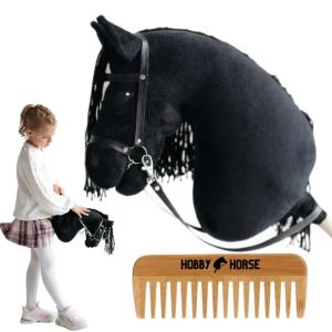 HOBBY HORSE KOŃ NA KIJU A3 KONIK GŁOWA KONIA PATYKU Z GRZYWĄ + GRZEBIEŃ