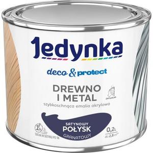 Farba akrylowa Jedynka DecoProtect Drewno i Metal Satynowy Połysk Granatowy 0,2 l