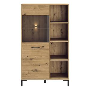 Witryna loftowa NEVIO 19 dąb artisan/czarny