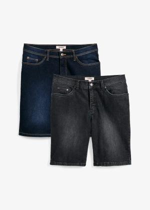 Bermudy jeansowe ze stretchem, regular fit (2 pary)