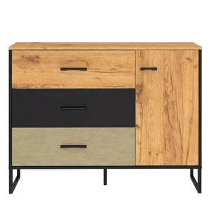 Komoda industrialna COLT 06 dąb craft złoty/czarny/stal