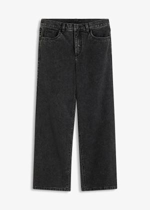 Jeansy wide leg, średni stan