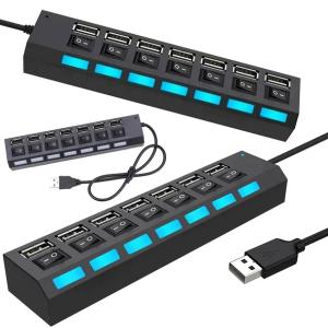 Rozdzielacz HUB USB 2.0 7 portów rozgałęziacz switch szybki rozgałęźnik 7w1