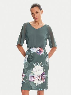 Swing Sukienka koktajlowa 5AE28900 Zielony Slim Fit