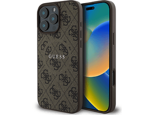 Etui GUESS Hardcase 4G Magsafe do iPhone 16 Pro 6,3 cala Brązowy