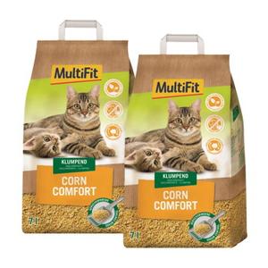 MultiFit Zbrylający żwirek Corn Comfort 2x7 l