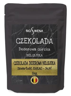 BIOSWENA Czekolada deserowa Belgijska 54,9 % 1 kg Data:07.2027
