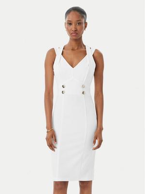 Rinascimento Sukienka koktajlowa CFC0019924002 Biały Regular Fit