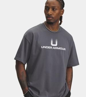 UNDER ARMOUR t-shirt męski koszulka z logo szara (S)