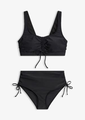 Bikini bustier z troczkami (komplet 2 cz.)