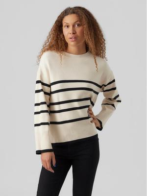 Vero Moda Sweter 10278319 Beżowy Regular Fit