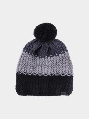4F czapka bawełniania dziecięca z pomponem M432 czarna (one size)