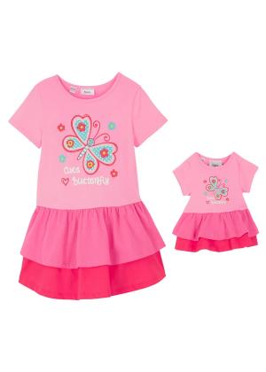 Sukienka t-shirtowa  + sukienka dla lalki (2 części), z czystej bawełny organicznej