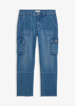 Dżinsy o kroju relaxed fit, straight, z kieszeniami cargo