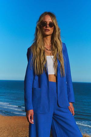 Marynarka z lnem Blue Margarita