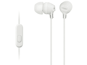 Słuchawki przewodowe dokanałowe SONY MDR-EX15AP z mikrofonem Biały
