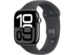 Smartwatch APPLE Watch Series 10 GPS Koperta 46mm z aluminium w kolorze onyksu paskiem sportowym S/M czarnym MWWP3ET/A