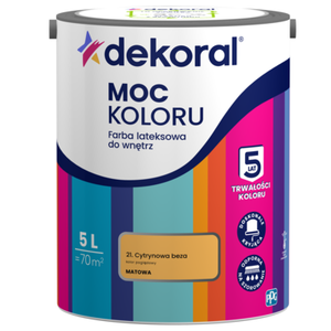 Farba lateksowa do wnętrz MOC KOLORU Cytrynowa beza 5 l Dekoral