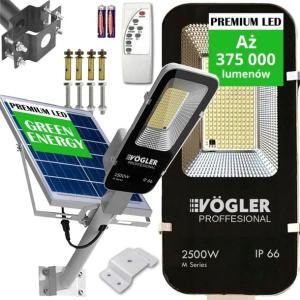 LAMPA SOLARNA LED MOCNA VOGLER 2500W czujnikiem RUCHU RADAR