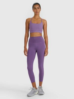 4F legginsy 7/8 z wysokim stanem i wykończeniem szybkoschnącym 4FWAW25TFTIF361 różowe (L)