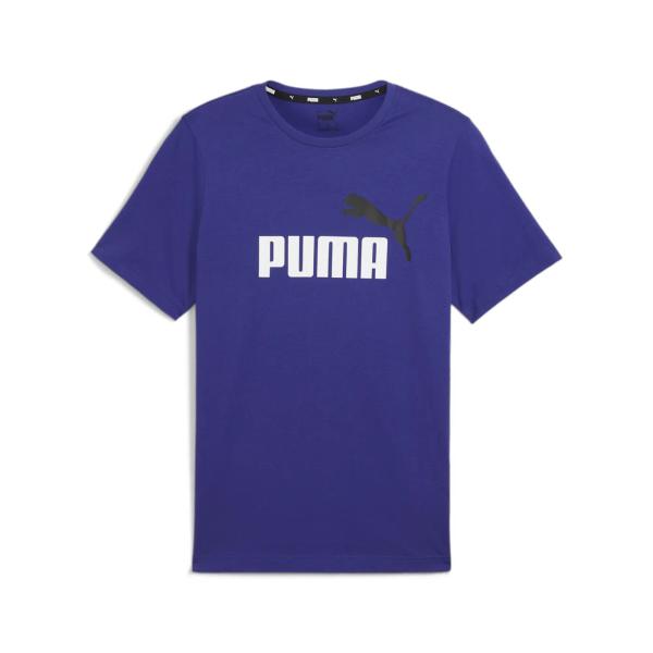 PUMA koszulka męska t-shirt bawełniany ESS+ 2 Col Logo Tee niebieska (L)