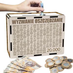 SKARBONKA WYKREŚLANA PREZENT CEL 20000 PERSONALIZACJA WYZWANIE