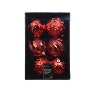 Bombki plastikowe dekorowane mix 6 szt.