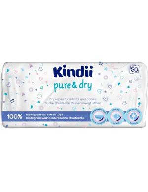 KINDII CHUSTECZKI SUCHE biodegradowalne w opakowaniu 50 szt