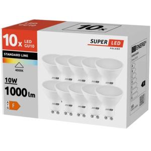 Żarówka LED GU10 10W 1000lm CCD MOCNA NIEMRUGAJĄCA BIAŁA NEUTRALNA