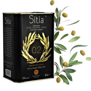 Oliwa z Oliwek Grecka EXTRA VIRGIN SITIA 0,2% Tłoczona na zimno 3L
