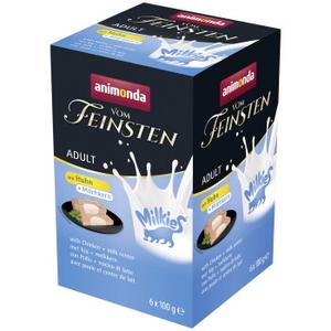 animonda Vom Feinsten mokra karma dla kota, Adult, Milkies 6x100g z kurczakiem i nadzieniem mlecznym
