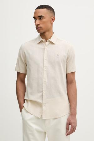 U.S. Polo Assn. koszula safari męska z lnem LINEN BLEND SS
