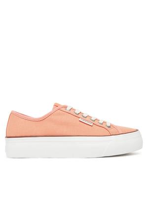 Calvin Klein Jeans Tenisówki Vulc Flatform Ctn Logo Tag YW0YW01838 Pomarańczowy