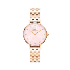 Daniel Wellington DW Watch Petite Lumine 5-Link Melrose Pink MoP 28mm Rose Gold