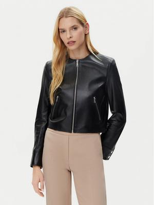 BOSS Kurtka skórzana Sadenita 50531325 Czarny Regular Fit