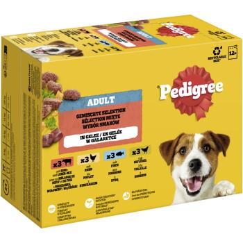 Pedigree mokra karma dla psa dorosłego, multipak, mieszana selekcja z warzywami, w galarecie 12x100 g