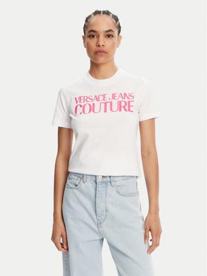 Versace Jeans Couture T-Shirt 78HAHE05 Biały Regular Fit