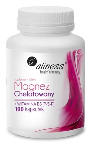 Aliness Magnez Chelatowany Witamina B6 P-5-P Drganie powiek 100 sztuk