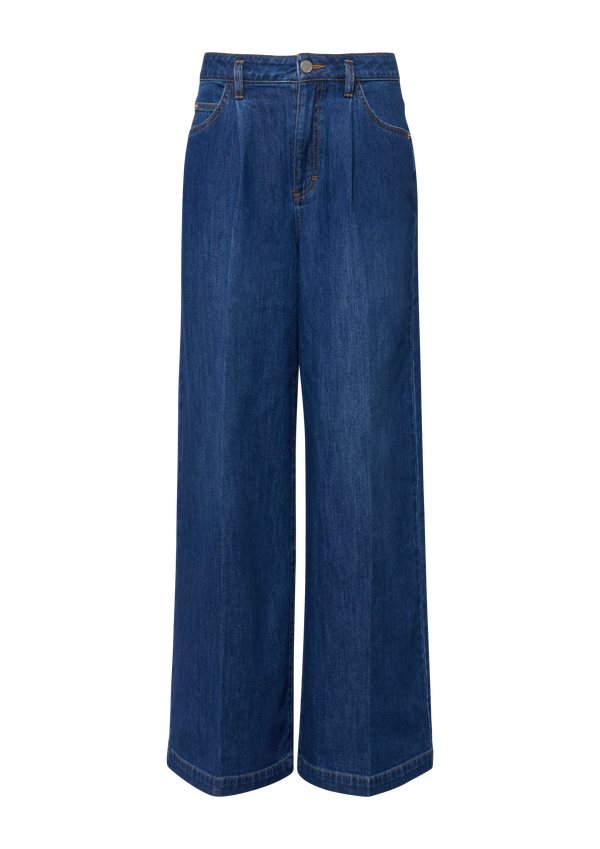 ANNA - dżinsy Wide Leg z zakładką