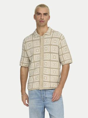 Only & Sons Koszula Bart 22033329 Beżowy Relaxed Fit