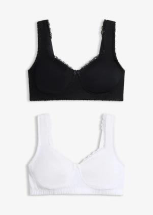 Biustonosz minimizer typu T-shirt bez fiszbinów z bawełną organiczną (2 szt.)