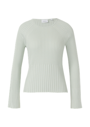 Sweter z prążkowanej dzianiny z rozszerzanymi rękawami