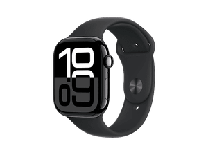 Smartwatch APPLE Watch Series 10 GPS Koperta 42mm z aluminium w kolorze onyksu paskiem sportowym S/M czarnym MWWE3ET/A
