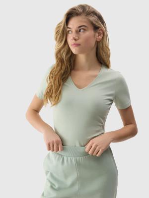 4F koszulka damska t-shirt sportowy fitness bawełniany F1359 zielony (XS)