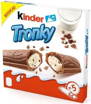Kinder Tronky Wafelki Wafelek z Mlecznym nadzieniem Batoniki 5szt 90g