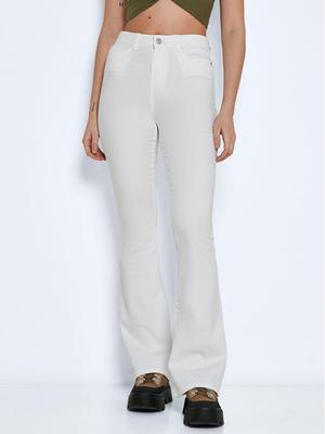 Noisy May Jeansy Sallie 27019305 Biały Slim Fit