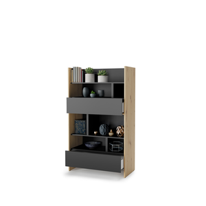 Regał Bed Concept BC-27 92x158x46 cm | Dąb artisan/Czarny | funkcjonalny | do półkotapczanu